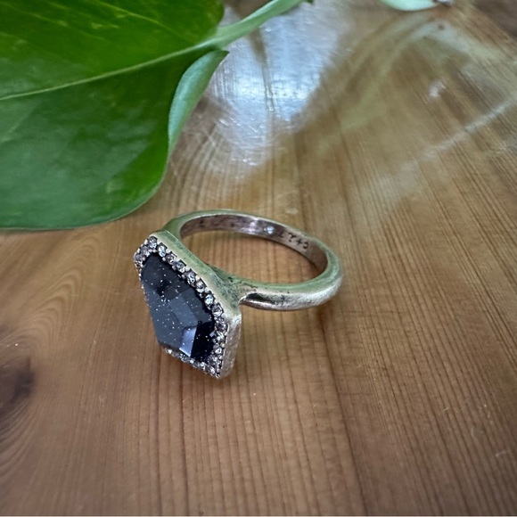 Chloe + Isabel Black and Bronze Stacking Pave’ Ring Size 6 - Picture 2 of 3